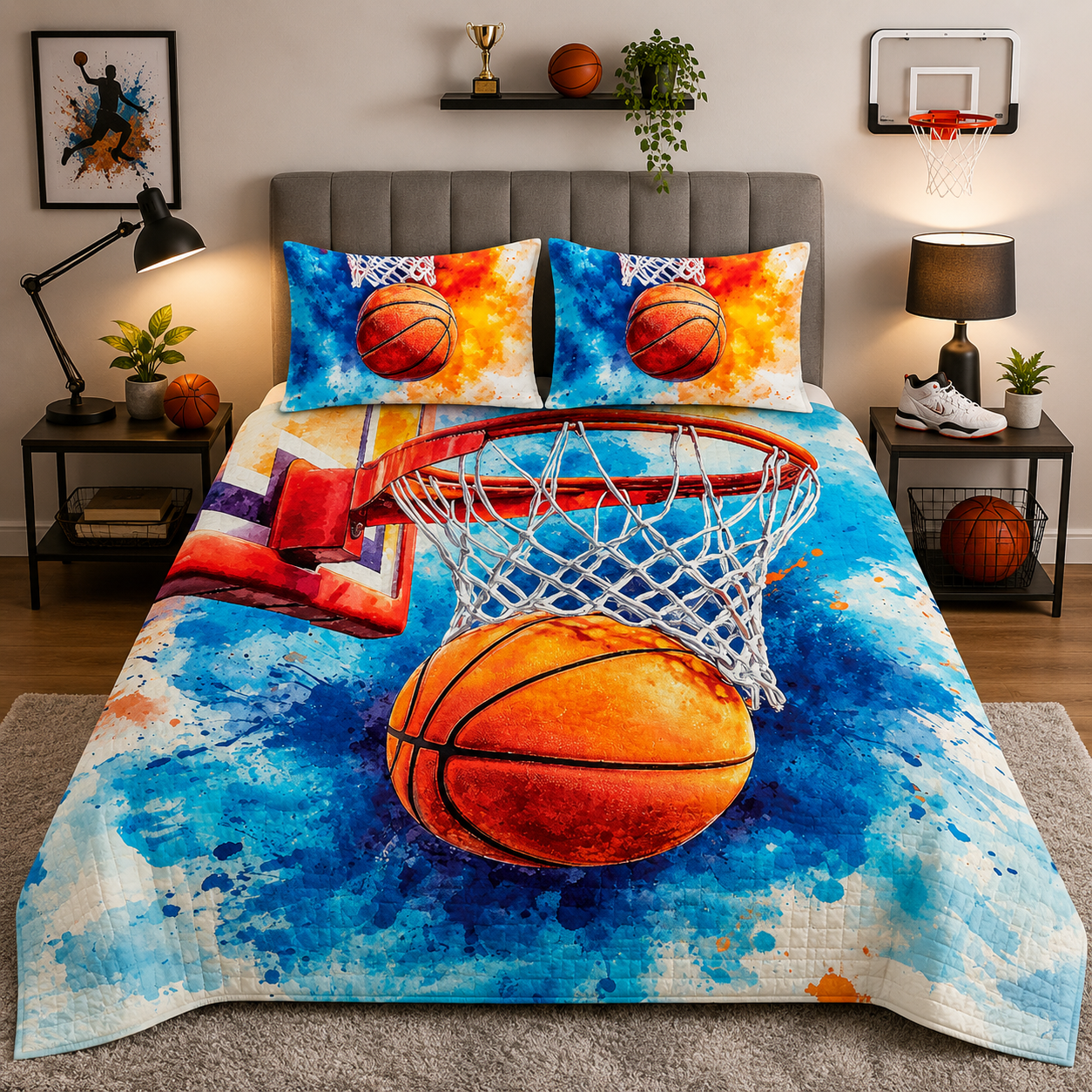 Personalized sports quilts with custom designs for fans and athletes by Jeminise