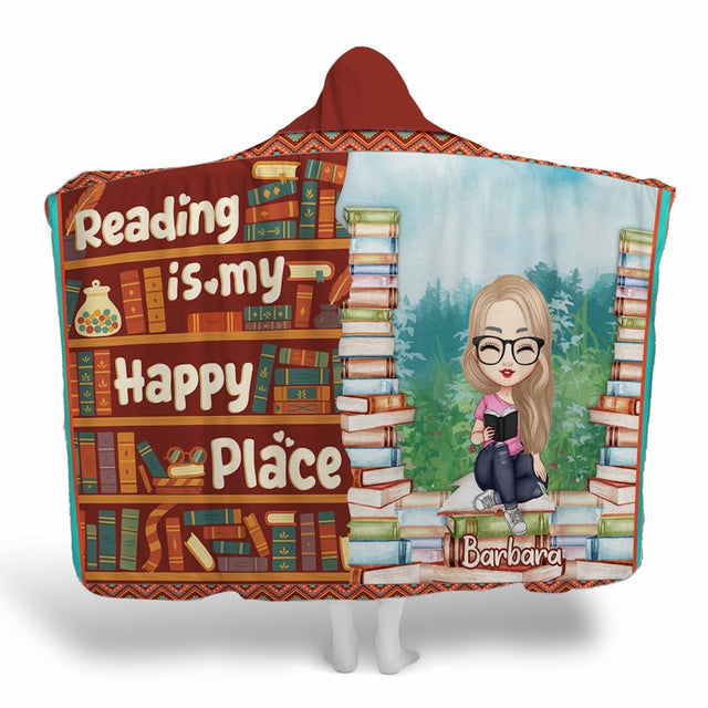 Bedding set showing book lover bedroom ideas with illustrated bookshelves on burgundy background.