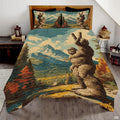 Personalized Bigfoot Peace Sign Mountain Landscape Quilt Sets