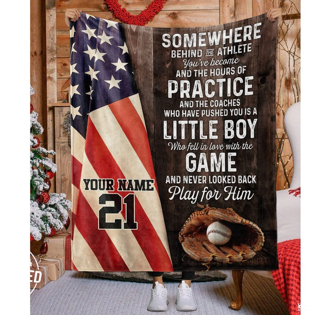 Custom Name Catcher Batter Baseball Baseball Throw, Baseball Blanket Gift Baseball Bedding Gift for Adult, Christmas New Years Gift for Baseball Player, Pitcher Gift (Baseball Design 11)