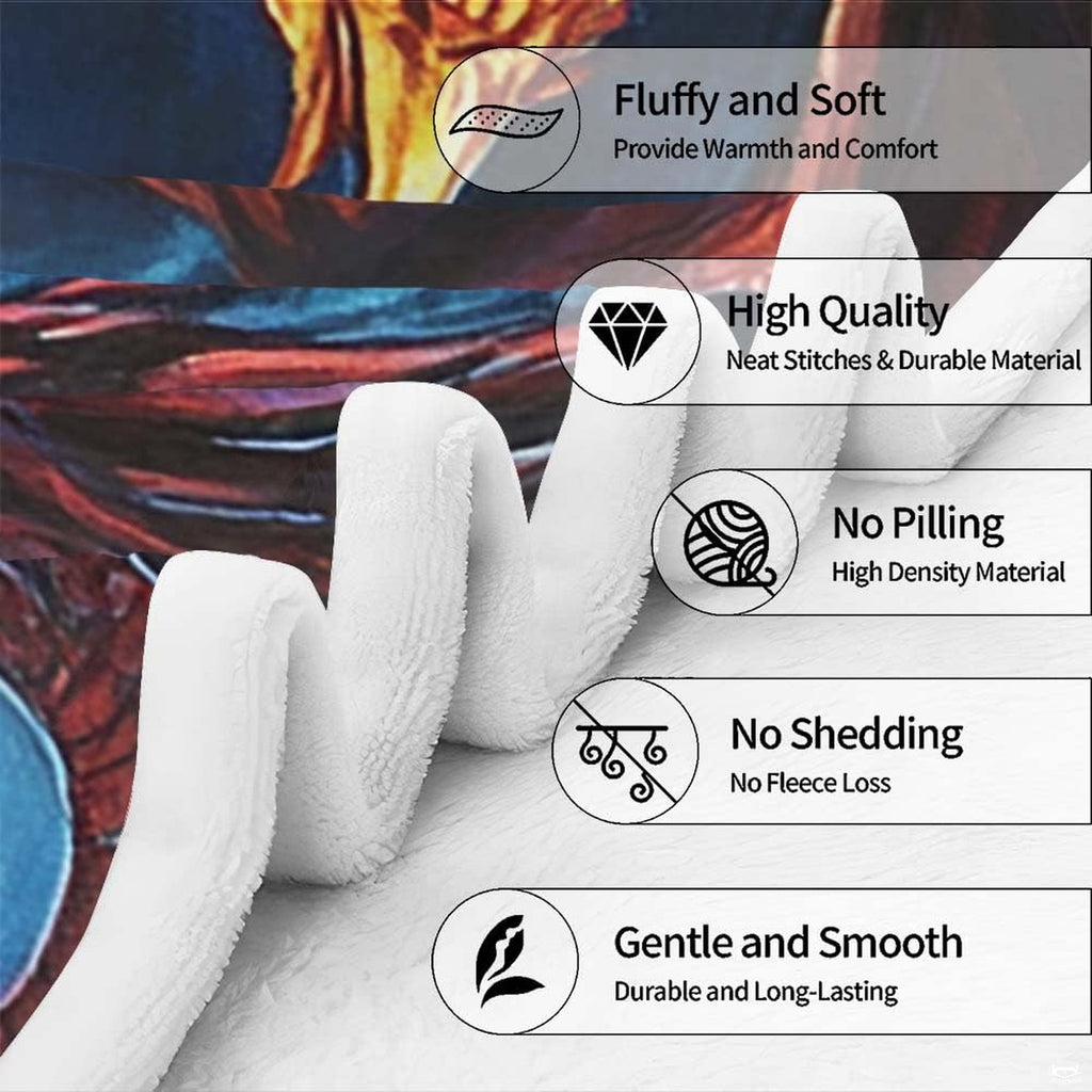 Phoenix dragon throw blanket draped gracefully over a living room sofa creating a heroic fantasy decor accent.