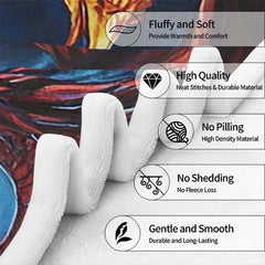Phoenix dragon throw blanket draped gracefully over a living room sofa creating a heroic fantasy decor accent.