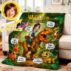Close-up perspective of colorful prehistoric baby characters and lush tropical greenery artwork.