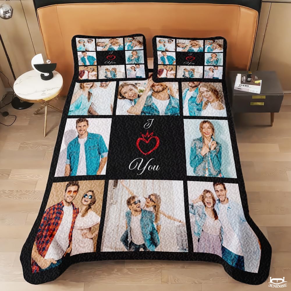 Personalized Love and Relationships Quilt with Photo and Heart