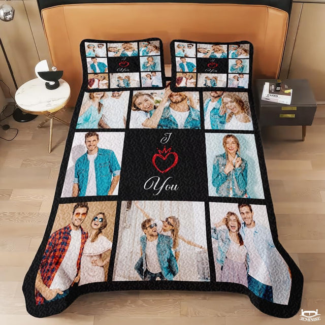 Personalized Love and Relationships Quilt with Photo and Heart