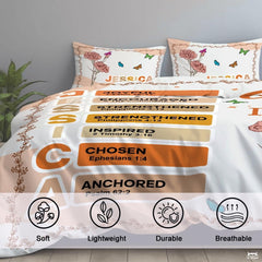 Christian Bedding Set – Inspirational Bible Verse Comforter – Religious Bedding for Women, Faith Gift for Mom, Daughter, Sister, Birthday & Religious Gifts (God Says I am #2)