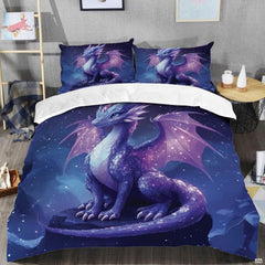 Celestial dragon bedding shown in a modern bedroom