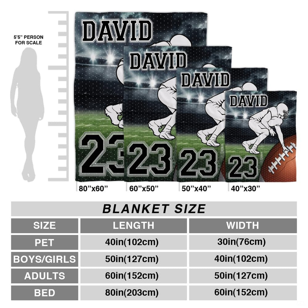 Football lineman throw blanket spread smoothly across modern bed in youth football bedroom