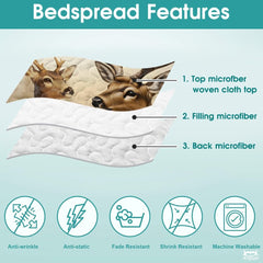 Personalized Wildlife Deer Couple in Forest Clearing Comforter with Buck