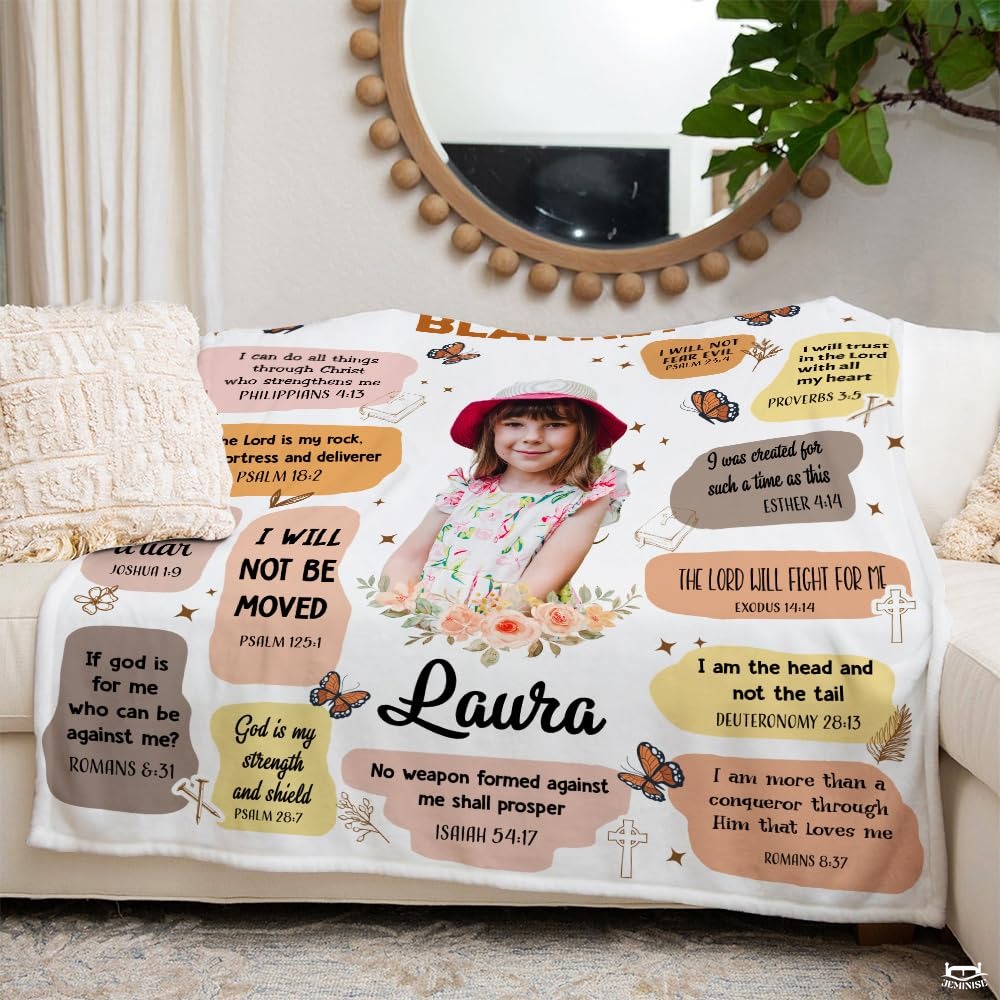 Personalized Christian Affirmation Butterflies Th - Christian Blankets