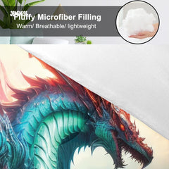 Jeminise Dragon on Cliff Comforter Set, Fantasy Bedding