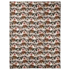 Havanese dog breed blanket featuring an all-over photo collage pattern.