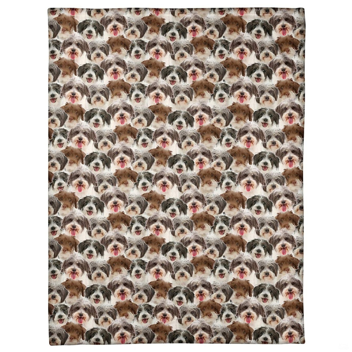 Havanese dog breed blanket featuring an all-over photo collage pattern.