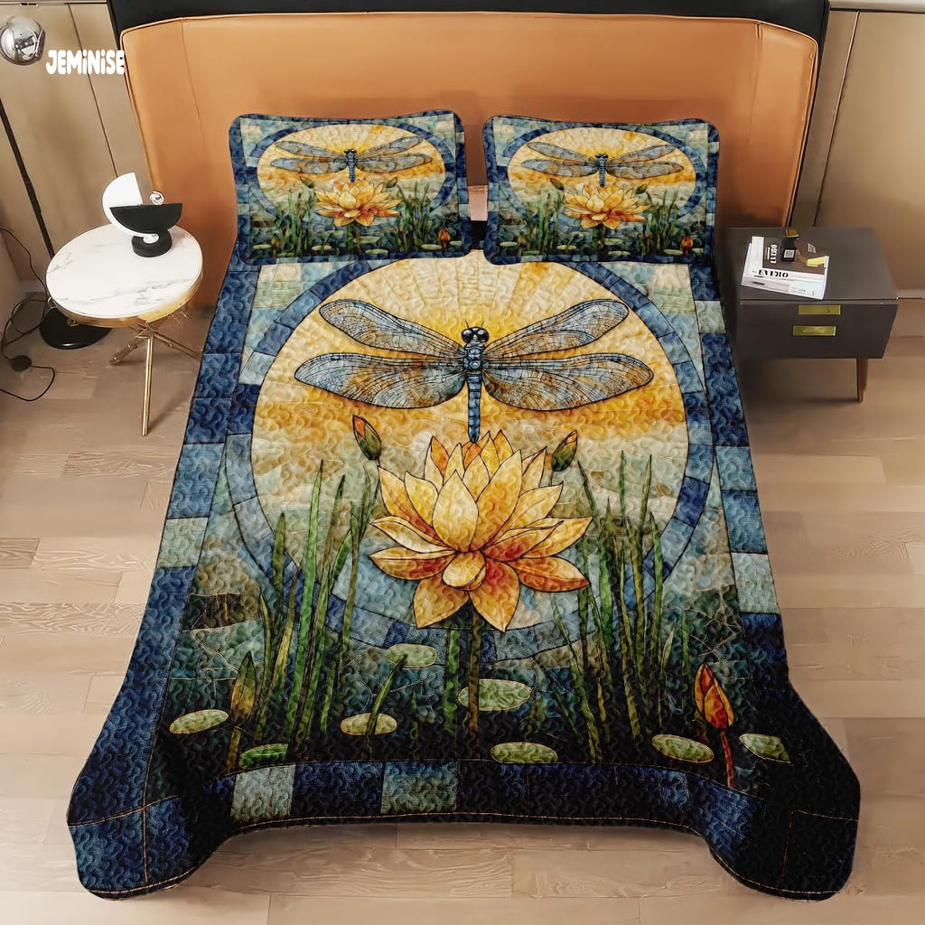 Jeminise Cat Farmhouse Quilt Set, Cozy Animal Bedding