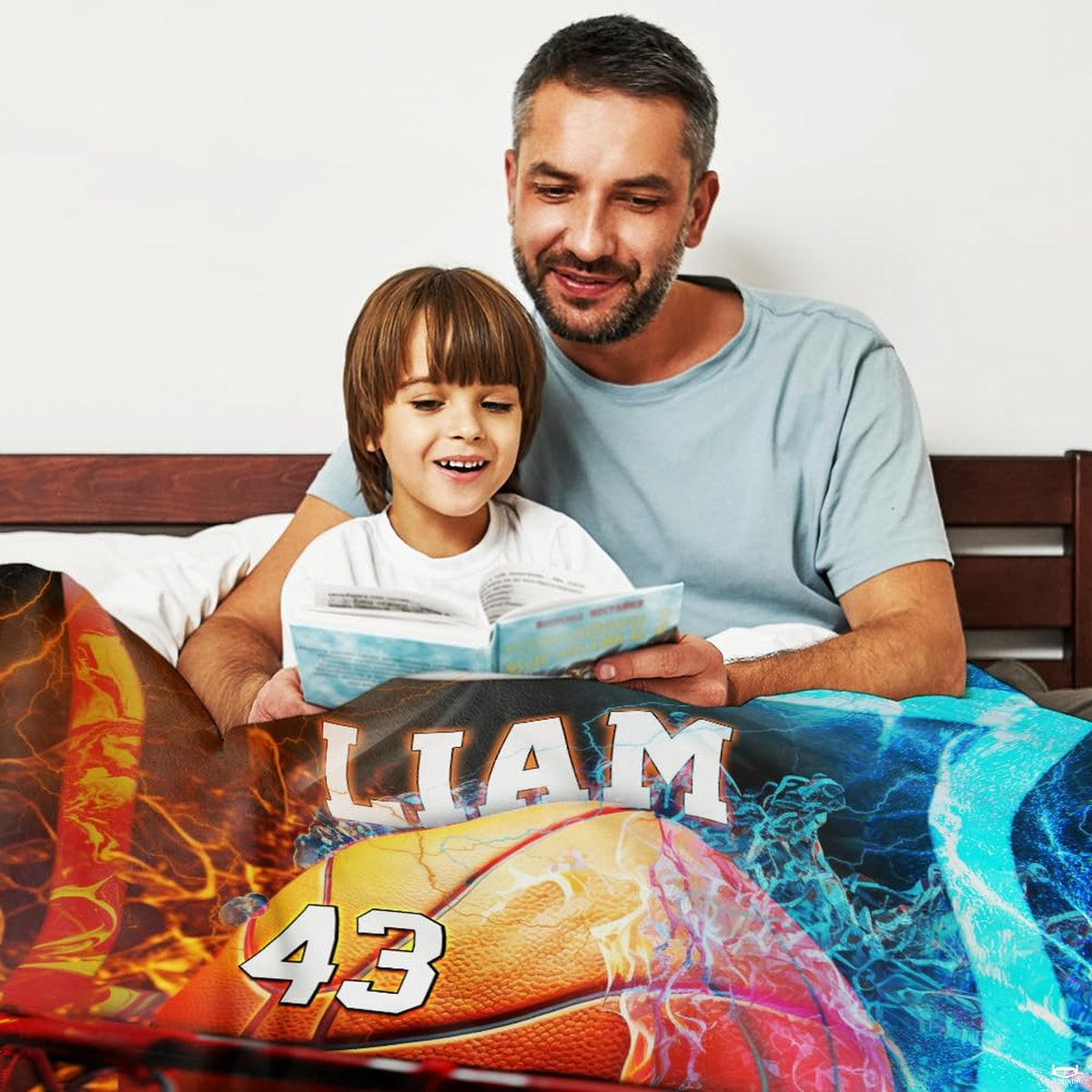 Close-up perspective of glowing basketball sinking into net with vivid fire and ice court elements.