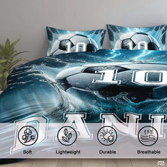 Custom Soccer Player Custom Name Number Comforter Set, Boys Room Decor
