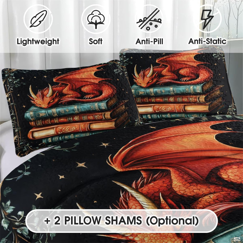 Close view of sleeping dragon pillow artwork
