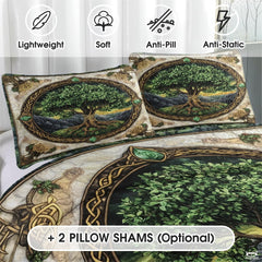 Custom Tree of Life Quilt Set Celtic Yggdrasil Bedding for Bedroom Decor