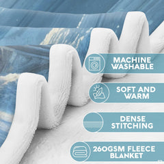 Overhead view of ice princess winter palace design blanket