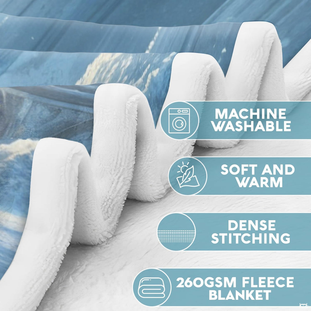Overhead view of ice princess winter palace design blanket