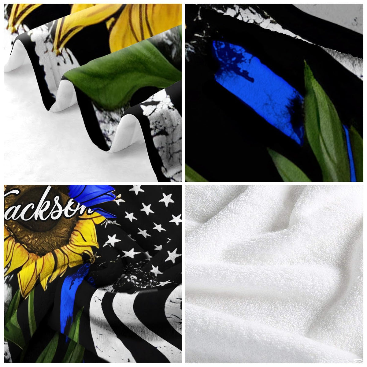Floral police tribute flag blanket draped over domestic armchair