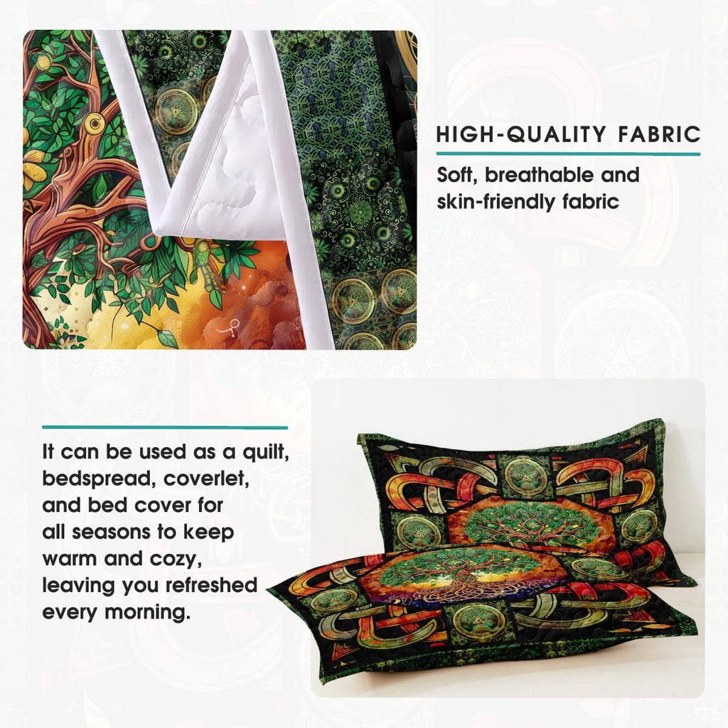 Personalized Celtic Tree of Life Yggdrasil Quilt Sets