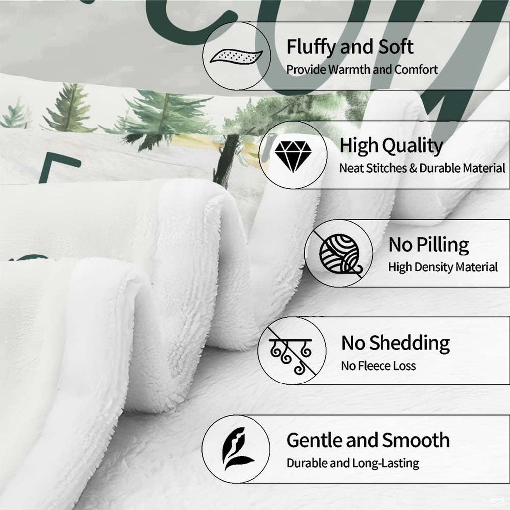 Close-up view of forest green ribbon banner and rustic arrow details on bedding.