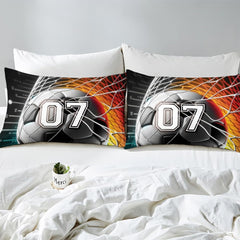 Custom Soccer Ball Net Comforter Set, Machine Washable