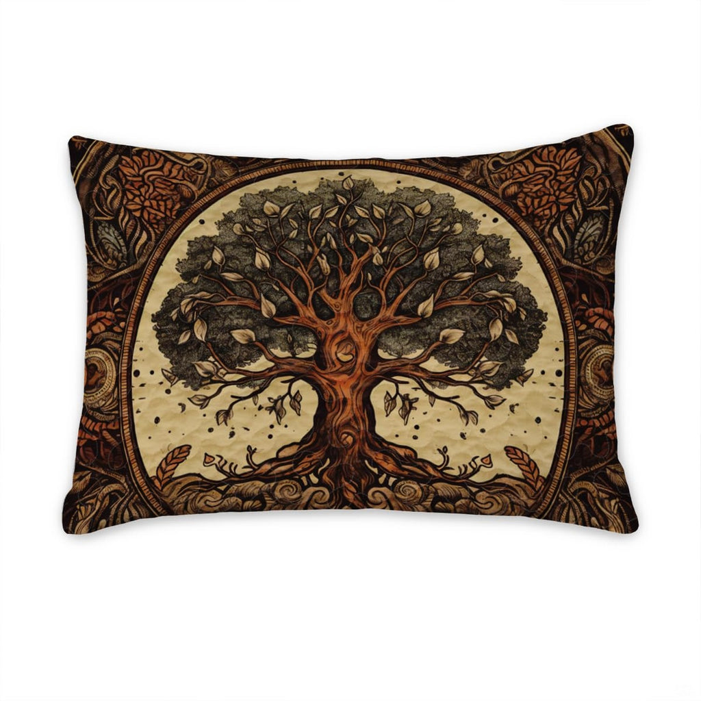 Botanical mandala bedding styled as part of master bedroom decorating ideas for a single woman with thematic accent accents.