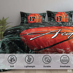 Personalized Basketball Shattered Glass Comforter with Name and Number