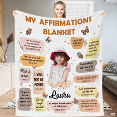 Personalized Christian Affirmation Butterflies Th - Christian Blankets