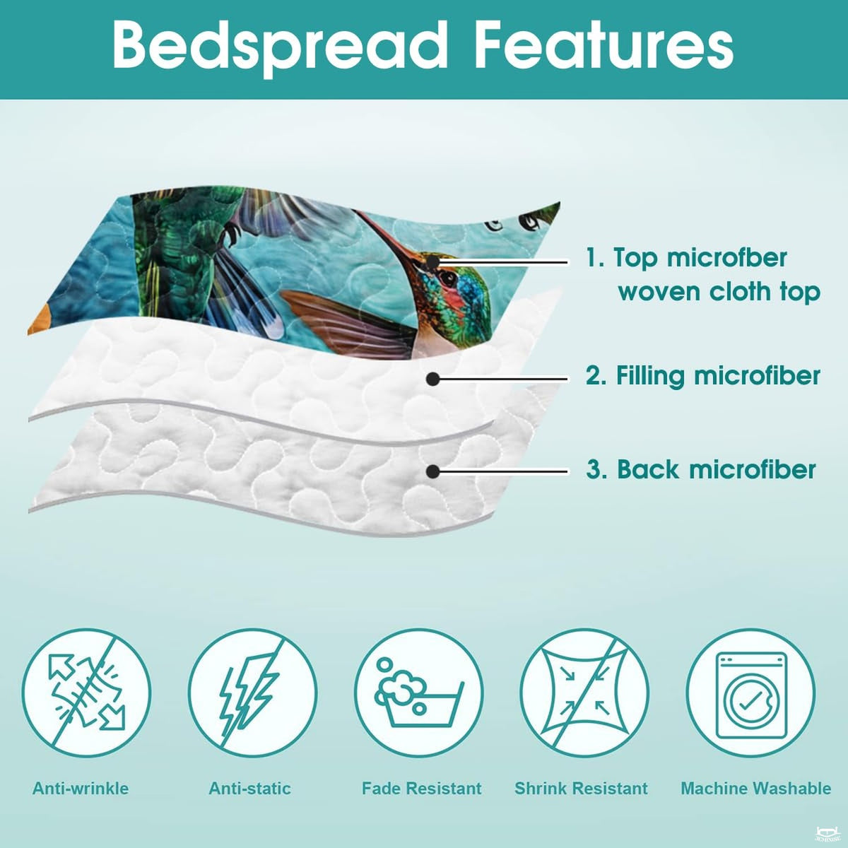 Tropical bird bedding construction infographic