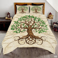 Nature and Mythology Tree of Life Quilt Set With Twisted Tree Trunk