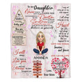 Pastel butterflies throw blanket featuring a cartoon character and heart foliage tree on wood planks.