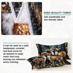 Personalized Wildlife and Romance Two Deer Standing in a Forest Comforter