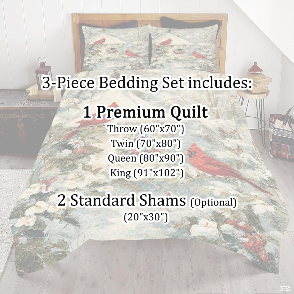 Christmas Bedding Quilt – Soft Microfiber Holiday Bedspread, Lightweight Winter Bedding, Cozy Xmas Quilts for Couch, Bedroom & Seasonal Home Decorations (Christmas Quilt-DS08)