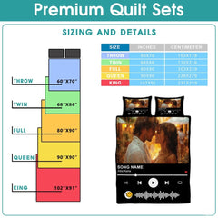 Personalized and Romance Music Player Interface Quilt with Photo