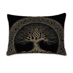 Matching pillowcase detail for Tree of Life bedding set showcasing circular Celtic shield tree motif