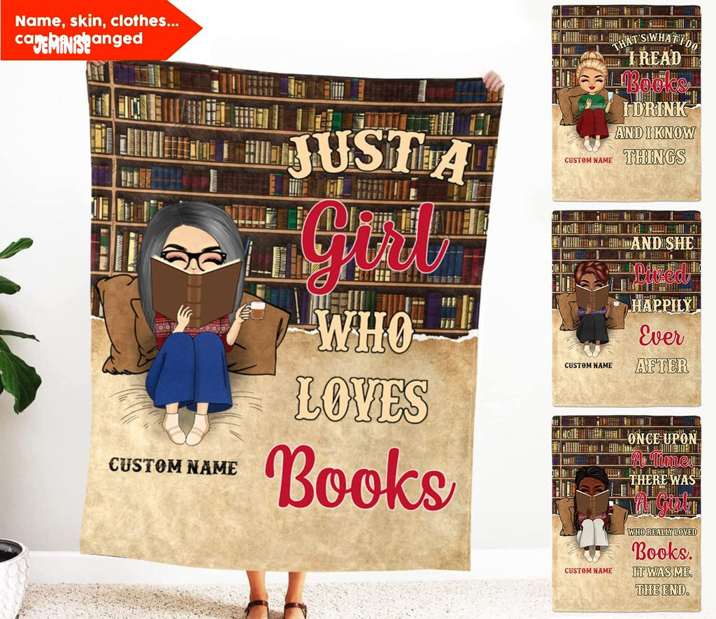 Jeminise Customized Reading Blanket for Book Lovers, Personalized Daughter Gift
