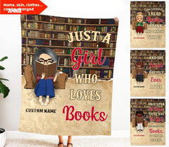 Jeminise Customized Reading Blanket for Book Lovers, Personalized Daughter Gift