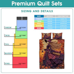 Witch Throw Quilt Set – Vintage Gothic Style Fall Bedspread for Autumn Bedroom Decor, Halloween Witch Bedding, Magical Patchwork Pattern, Soft Lightweight Twin, Full, Queen Sizes (Beautiful 3D Witch)