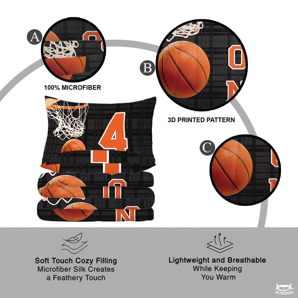 Personalized Basketball Below Hoop Comforter with Name and Number