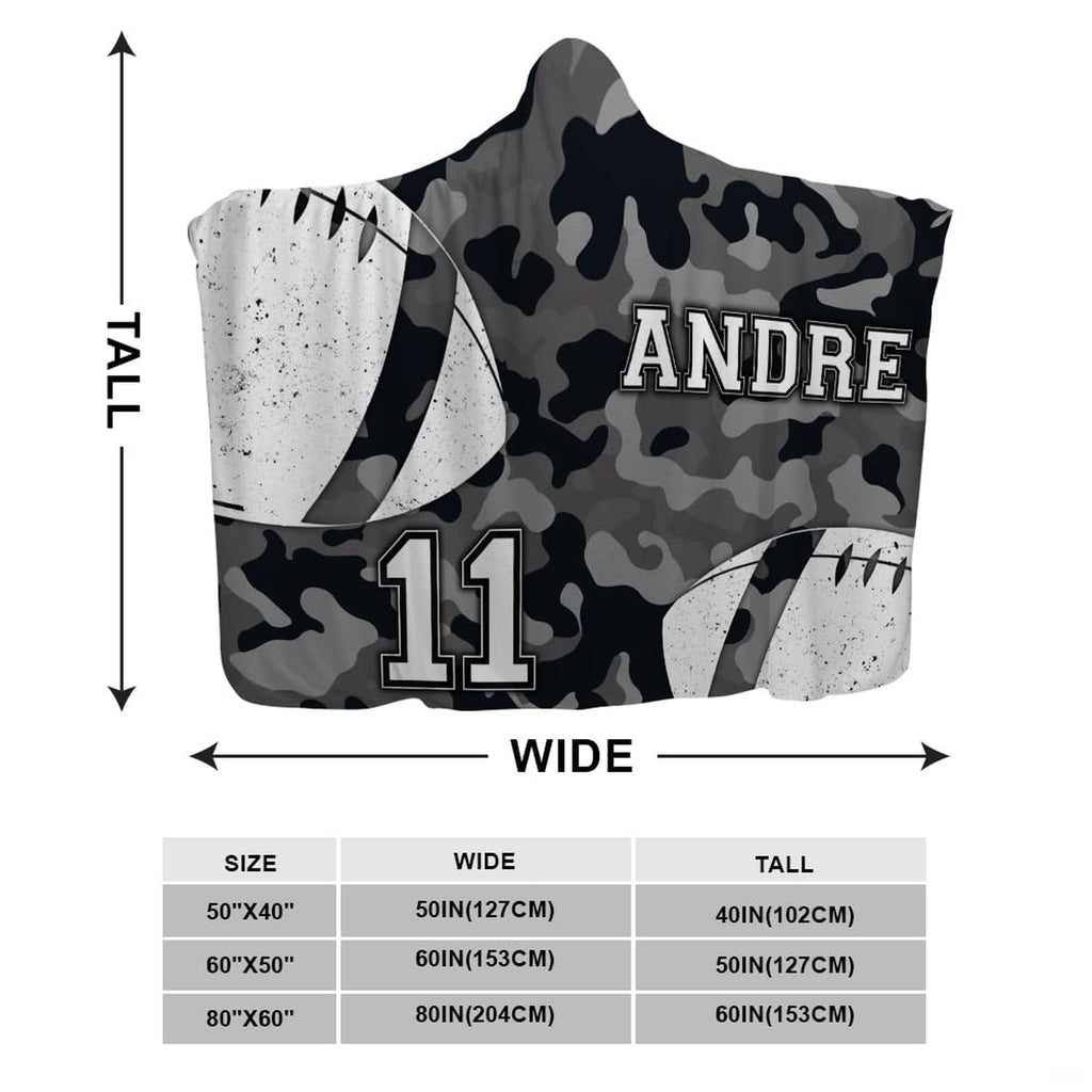 Grey urban camouflage pattern with corner football graphics and varsity typography, view 3.