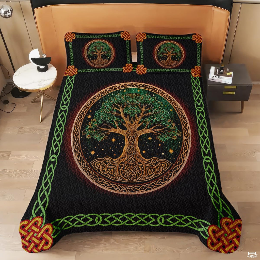Personalized Colorful Yggdrasil Tree of Life Quilt Sets