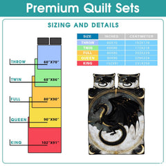 Black and gold dragon presented in a bedding diagram