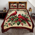 Custom Two Cardinals on Holly Branches Quilt