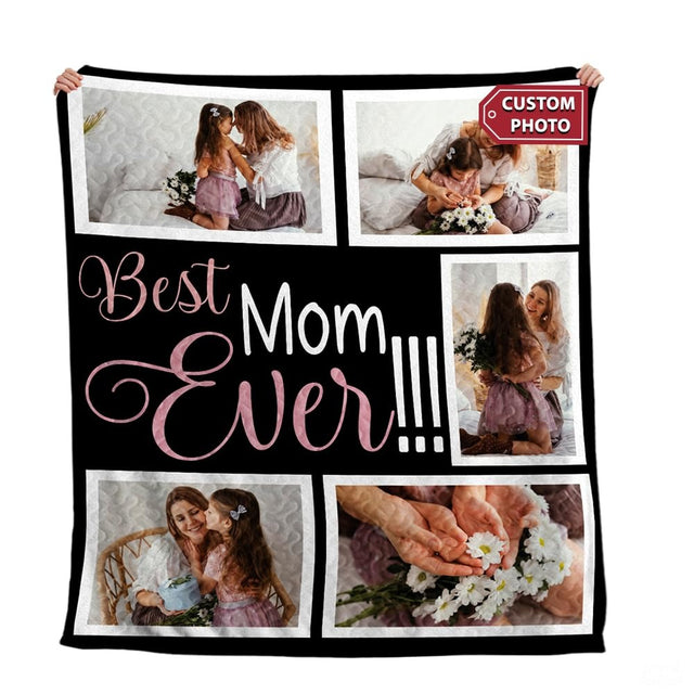 Personalized S Day Mother and Daughter Quilt with Photo and Daisies