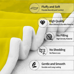 Full flat graphic layout of optic yellow softball heart stitches sports throw blanket.