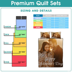 Personalized Couple Hugging Close Up Portrait Quilt with Photo