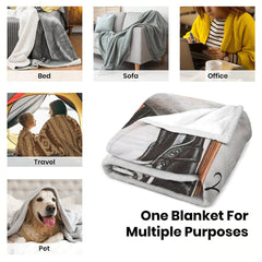 Dimension reference diagram for ice hockey gear graphic blanket